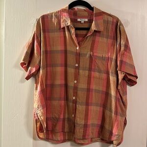 Madewell madras plaid cotton shirt blouse